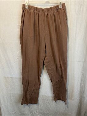 Woman Within Men's Brown Elastic-Waist Jogger Pants